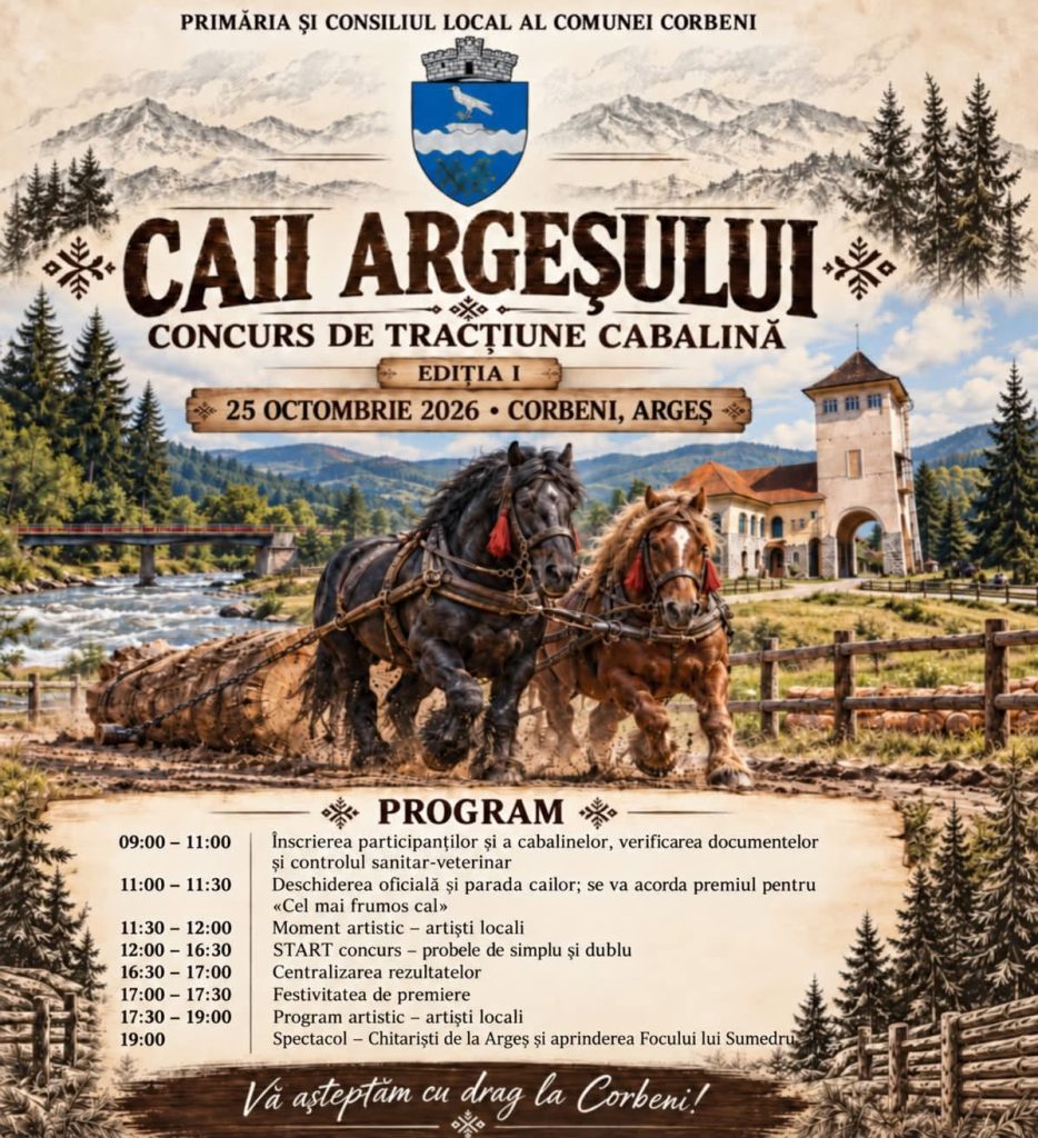 O nouă tradiție pentru comuna Corbeni: CAII ARGEȘULUI - primul concurs de tracțiune cabalină din Argeș 1 Caii Argesului nou