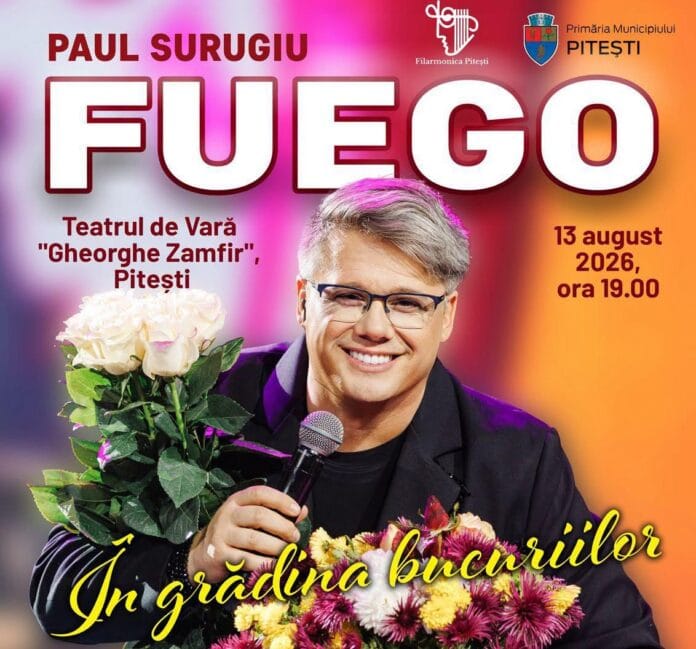 Artistul Paul Surugiu Fuego, la Teatrul de Vară „Gheorghe Zamfir”, alături de orchestra simfonică a Filarmonicii Pitești 1 Fuego