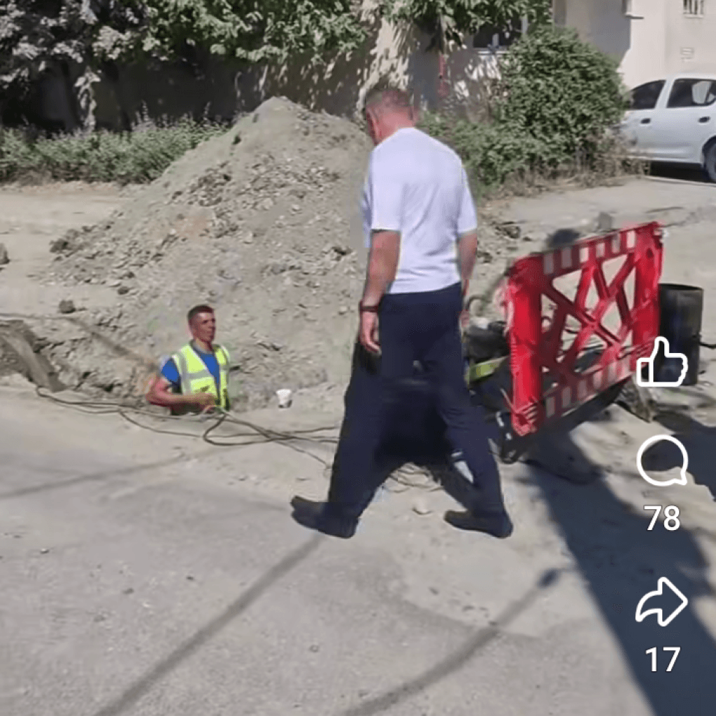 Primarul Gentea - "foc și parã" pe muncitorii de la SC Acvafor Proiect pentru lucrările de mântuială, făcute pe strada Gheorghe Doja 1 Screenshot 20260803 181656