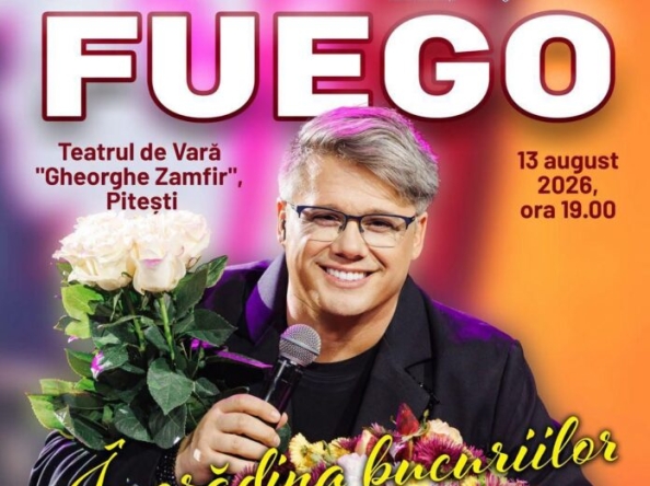 Artistul Paul Surugiu Fuego, la Teatrul de Vară „Gheorghe Zamfir”, alături de orchestra simfonică a Filarmonicii Pitești
