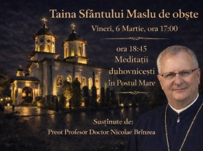ANUNȚ – Biserica Sf. Ioan Botezătorul din Pitești găzduiește vineri un Maslu comunitar și un moment de reflecție spirituală