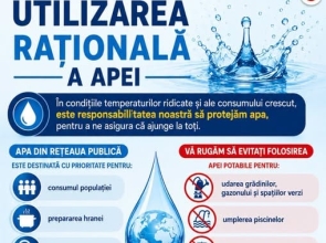S.Ed.C Mioveni: Consumatorii, îndemnați să economisească apa în perioada de caniculă