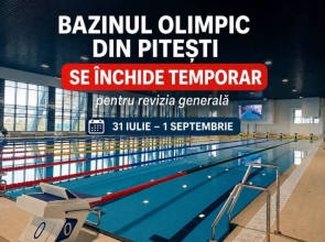 Bazinul Olimpic din Pitești va fi ÎNCHIS temporar pentru revizia generală! Află de când