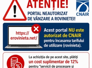 CNAIR avertizează: Portal NEAUTORIZAT de vânzare a rovinietei!