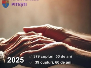 Statistica anului 2025 – cupluri aniversate în Pitești!