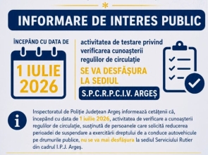Poliția Argeș – anunț de interes pentru cei interesați de redobândirea permisului auto