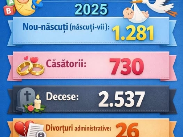 Evidența Populației Pitești – statistica demografică a anului 2025