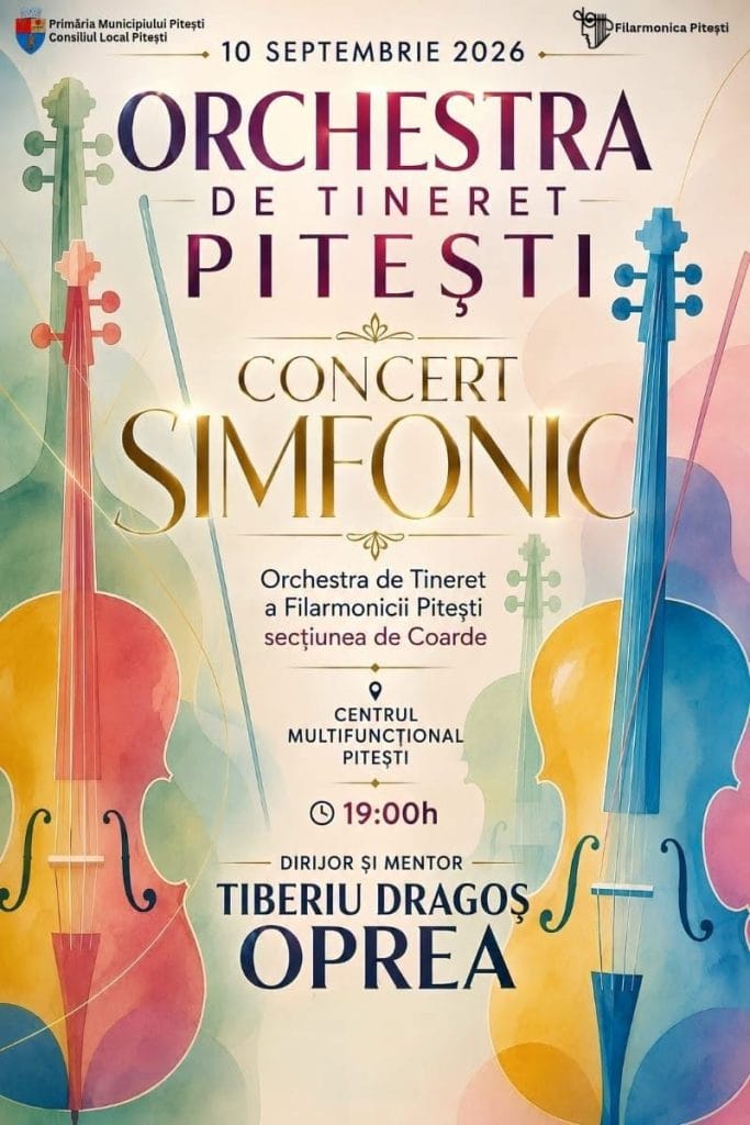 Orchestra de Tineret Pitești, concert special pe 10 septembrie, la Filarmonica de Stat 1 concert tineret filarmonica